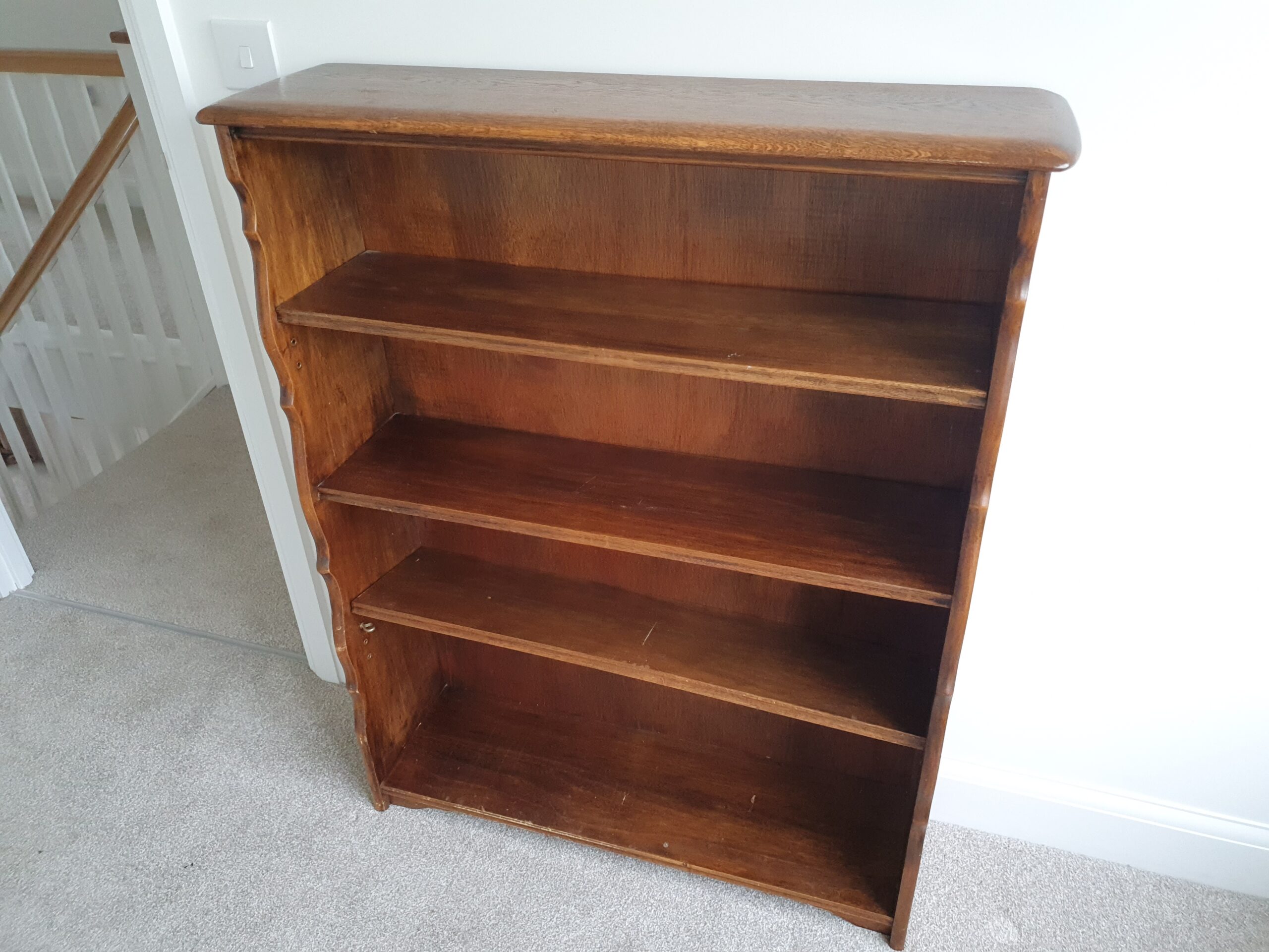 Traditional Wooden Open Bookcase with Adjustable Shelves - Free to collect