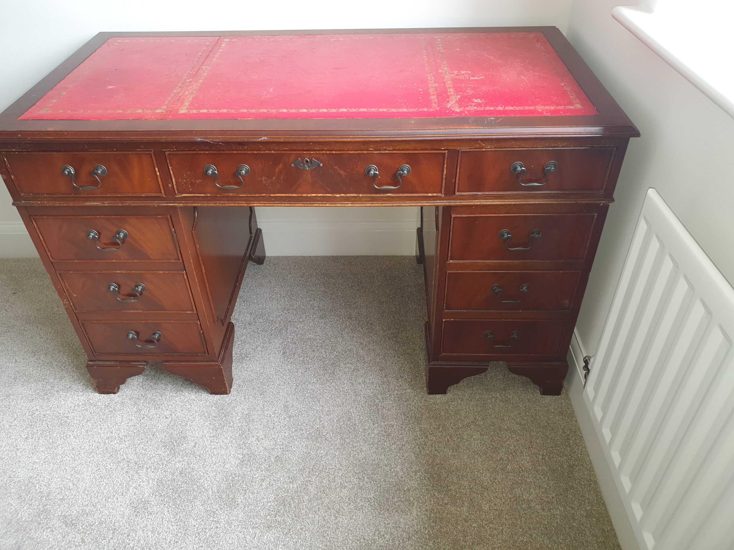 Vintage leather top desk
