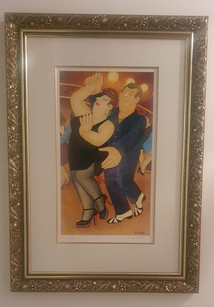 Beryl Cook “Dirty Dancing” Signed Limited Edition Print 236/650, Framed with COA