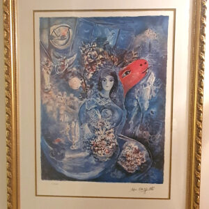 Marc Chagall Bella Framed Offset Lithograph E5/500 Facsimile Signature COA